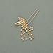 SWEETV Gold Handmade Women's Hairpins Rhinestone Pearl Hair Pin Clip Accessories for Wedding Party