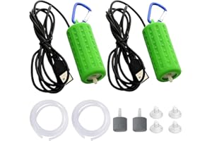 Aquarium Air Pump Fish Tank Bubbler 0.2W Quiet Mini Whisper Fish Tank Aerator, Quiet Oxygen Pump with Air Stone Airline Tubin