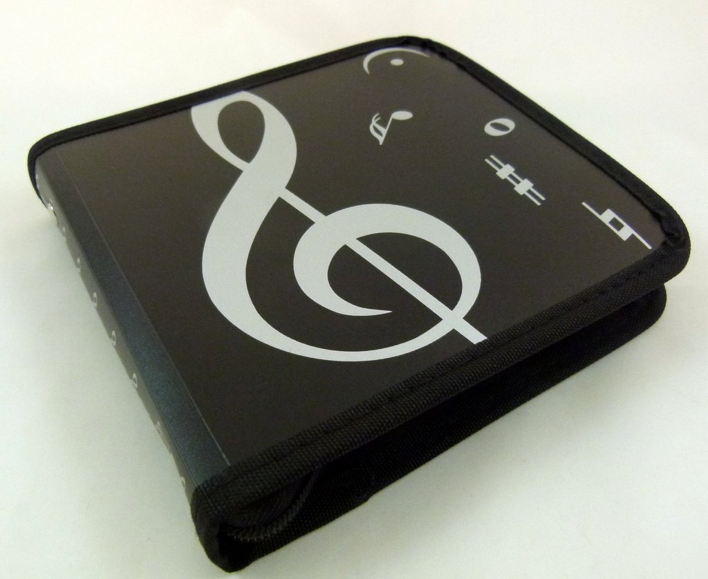 Music Themed Black 24 CD DVD VCD Zipper Wallets