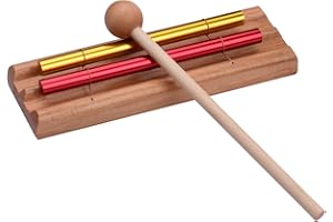 LiebeWH 2-Tone Chime Meditation Bell, Aluminum Bars with Wood Mallet for Classroom Music Education Developing Rhythm Coordina