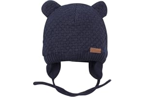 BAVST Baby Beanie Hat for Winter with Earfalp Cute Bear Kids Toddler Girls Boys Warm Knit Cap 0-2Years