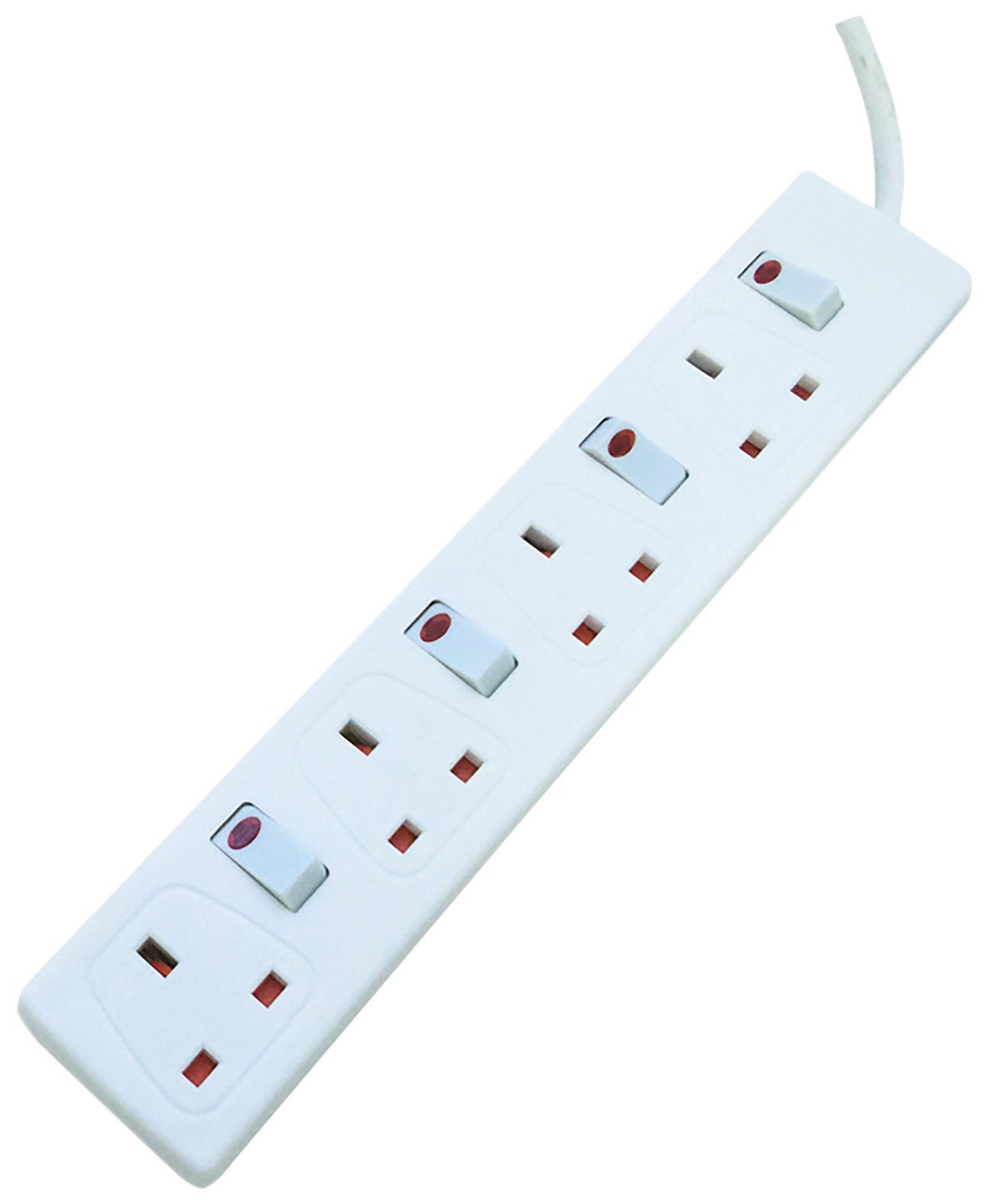 Eagle 4 Gang switched extension socket with Neon Indicator fitted with a 13 A plug