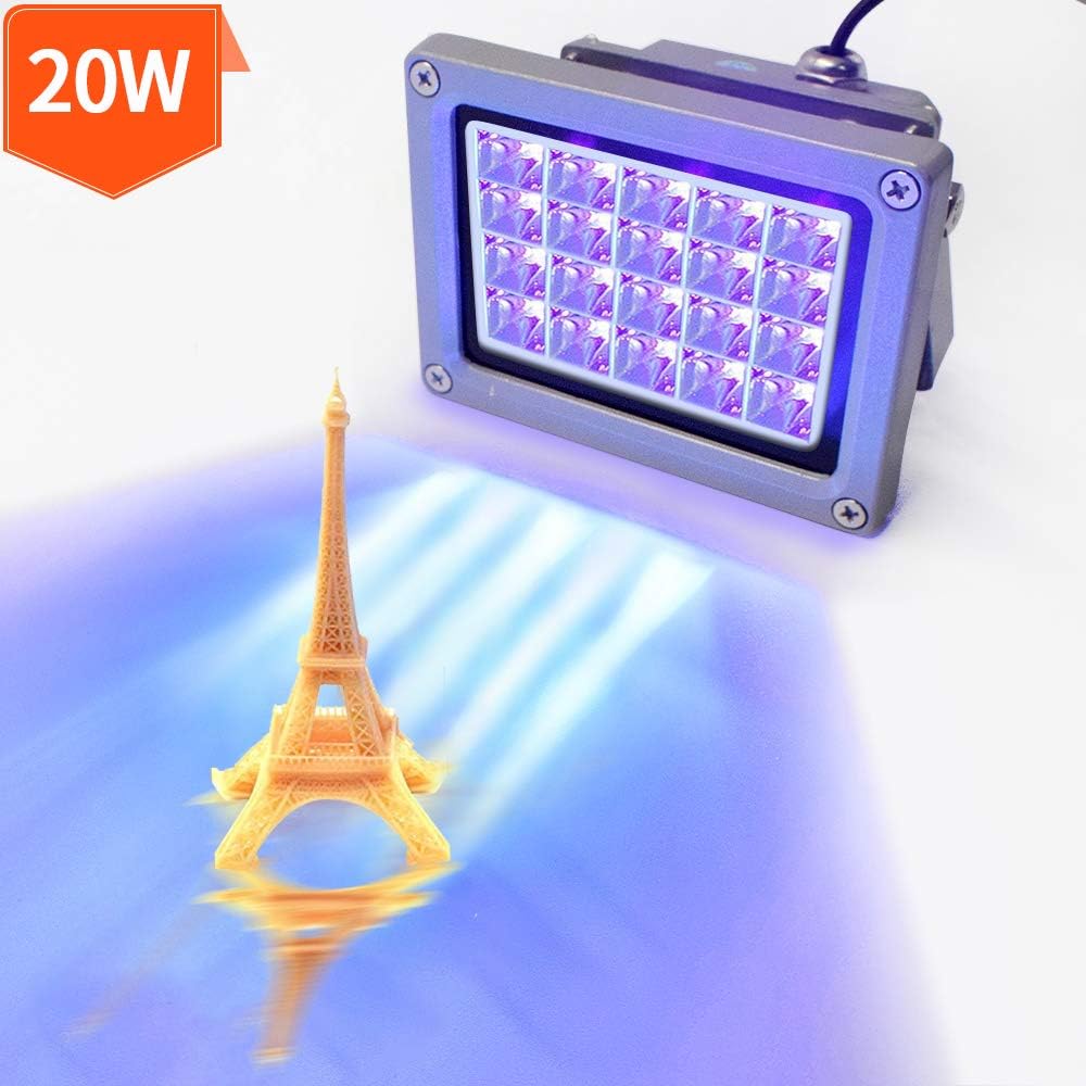 SRIWNP UV Resin Curing Light SLA/DLP 3D Printer 405nm UV Resin with 20W Output for UV Curing, Photochemical Catalysis, Medical Therapy