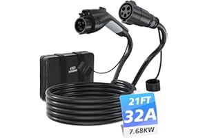 EVDANCE J1772 Extension Cable, EV Charger Extension Cord 32A 21FT Charging Cable for Electric Vehicle 110V-240V Compatible for All SAE J1772 Chargers (32A - 21FT)