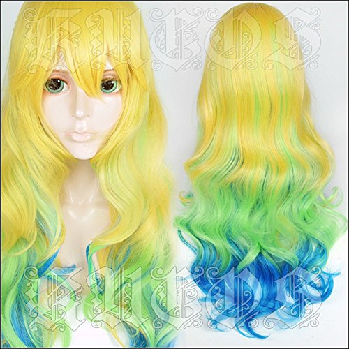 springcos Cosplay Women Long Wig Wavy Lolita Synthethe Hair Wigs Colorful
