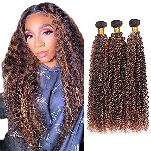 PO P430 Curly Wave Human Hair 3 Bundle 24 26 28 pollici