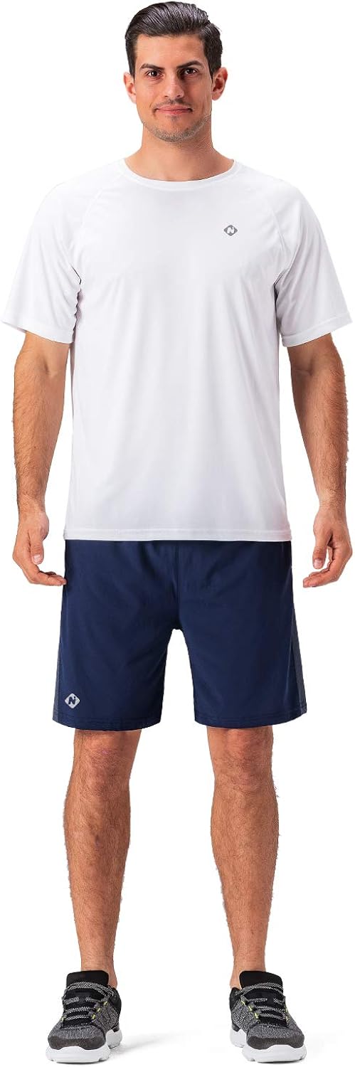 Naviskin Men's 7" Quick Dry Running Workout Shorts Mesh Panels Zip Pocket : Clothing