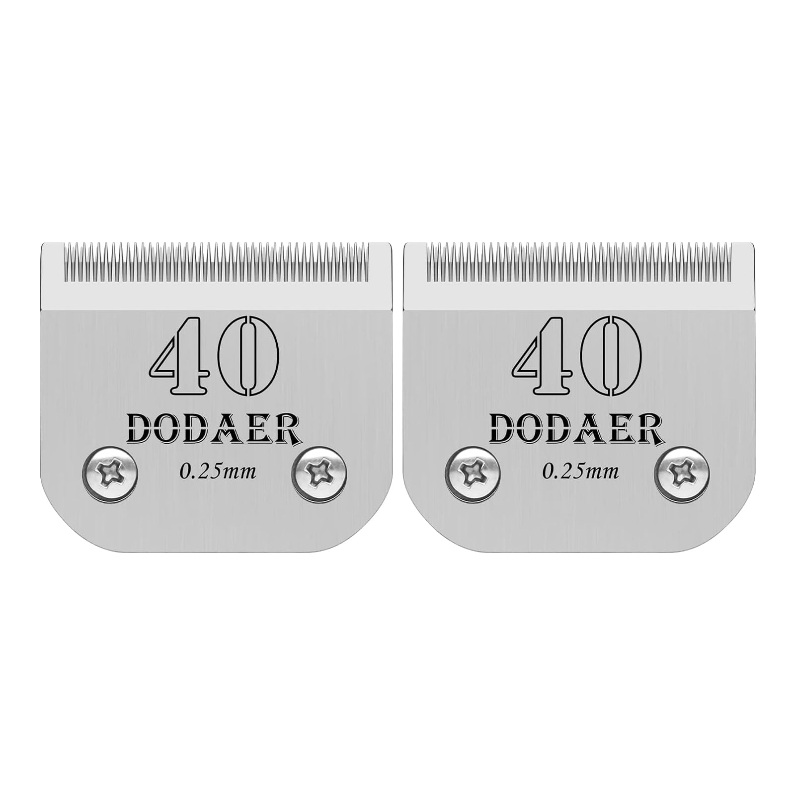 2 Pack 40# Detachable Pet Dog Grooming Ceramic Blades,Compatible with Heiniger,Andis,Oster A5,Wahl KM-10 Series,Size #40 Blade 1/100-Inch 0.25MM Cut Length