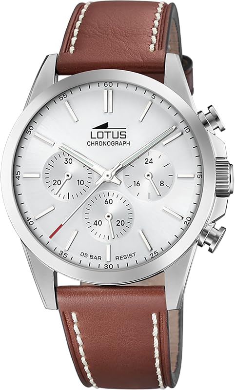 Orologio Uomo Analogico in Acciaio Inossidabile e Pelle Marrone