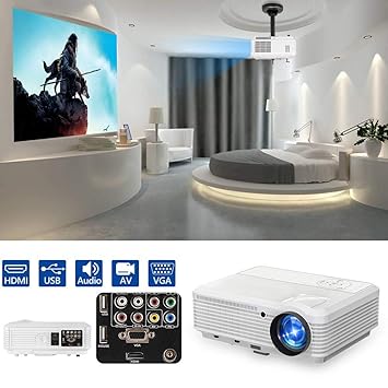 Proyector de Video LED Compatible con 4500 lúmenes WXGA 1080P ...