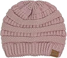 C.C Trendy Warm Chunky Soft Stretch Cable Knit Beanie Skully, Blue/Purple/Gray