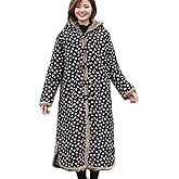 NFYM Womens Ladies Quilted Winter Coat Hooded Warm Parka Coats Long Overcoat Faux Fur Collar Outerwear Jacket