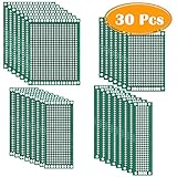 30 Pcs Double Sided PCB Board Prototype Kit for DIY, 4 Sizes by Paxcoo