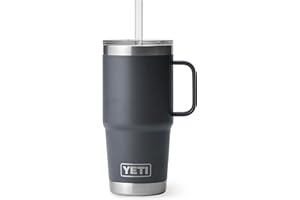 YETI Rambler 25 oz Tumbler with Handle and Straw Lid, Travel Mug Water Tumbler, Vacuum Insulated Cup with Handle, Stainless S