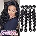 Star Show Brazilian Hair Loose Deep Wave Bundles 100% Human Hair Extensions Loose Curly Hair Weave 4 Bundles Natural Color (22 24 26 28 inch)