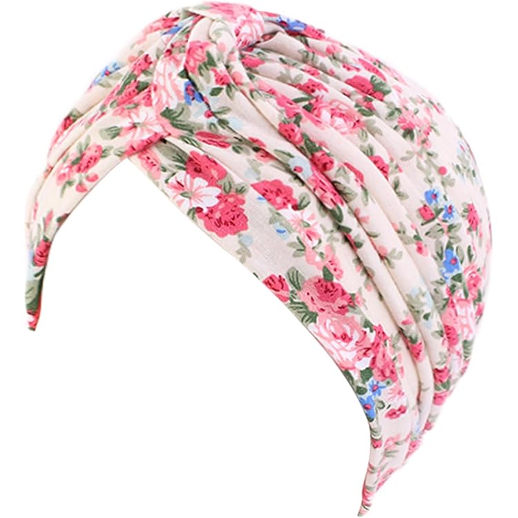 Amlhy Turban Plissé Vintage Avec Perles - Bonnet De Douche - Pour Chimio - Pour Femme, Doré Foncé, Taille Unique