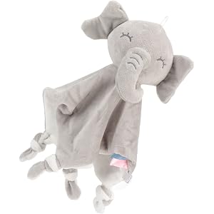 SUNGOOYUE Baby Pacifying Towel Plush Cartoon Doll Burp Cloth 30cm Infant Comfort Handkerchief with Hanging Rope for Stroller