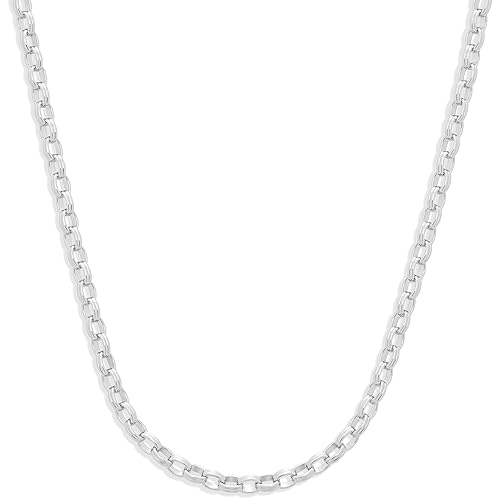 Amazon Essentials Sterling Silver Plated Double Chunky Round Link Chain 16", Sterling Silver