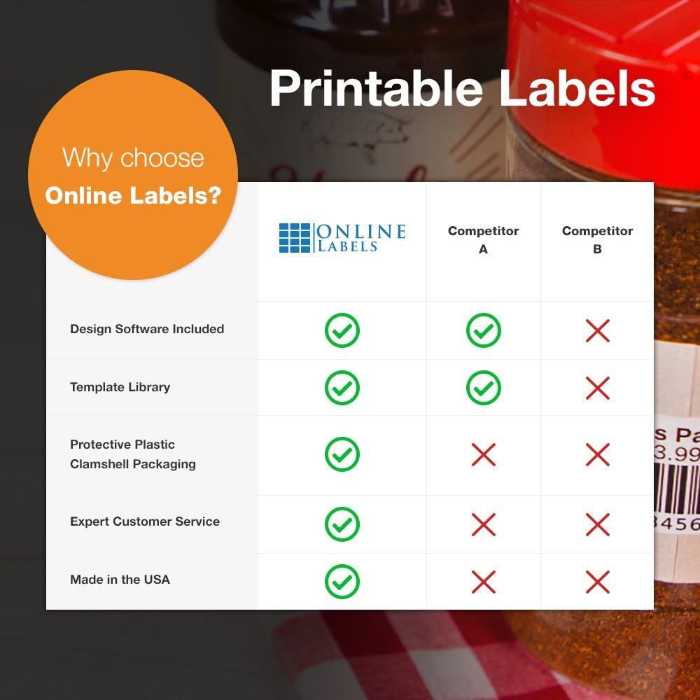 2.5 x 1.563 Rectangle Labels - Pack of 1, 800 Label 100 Sheets - Inkjet/Laser Printer - Online Labels : All Purpose Labels : Office Products