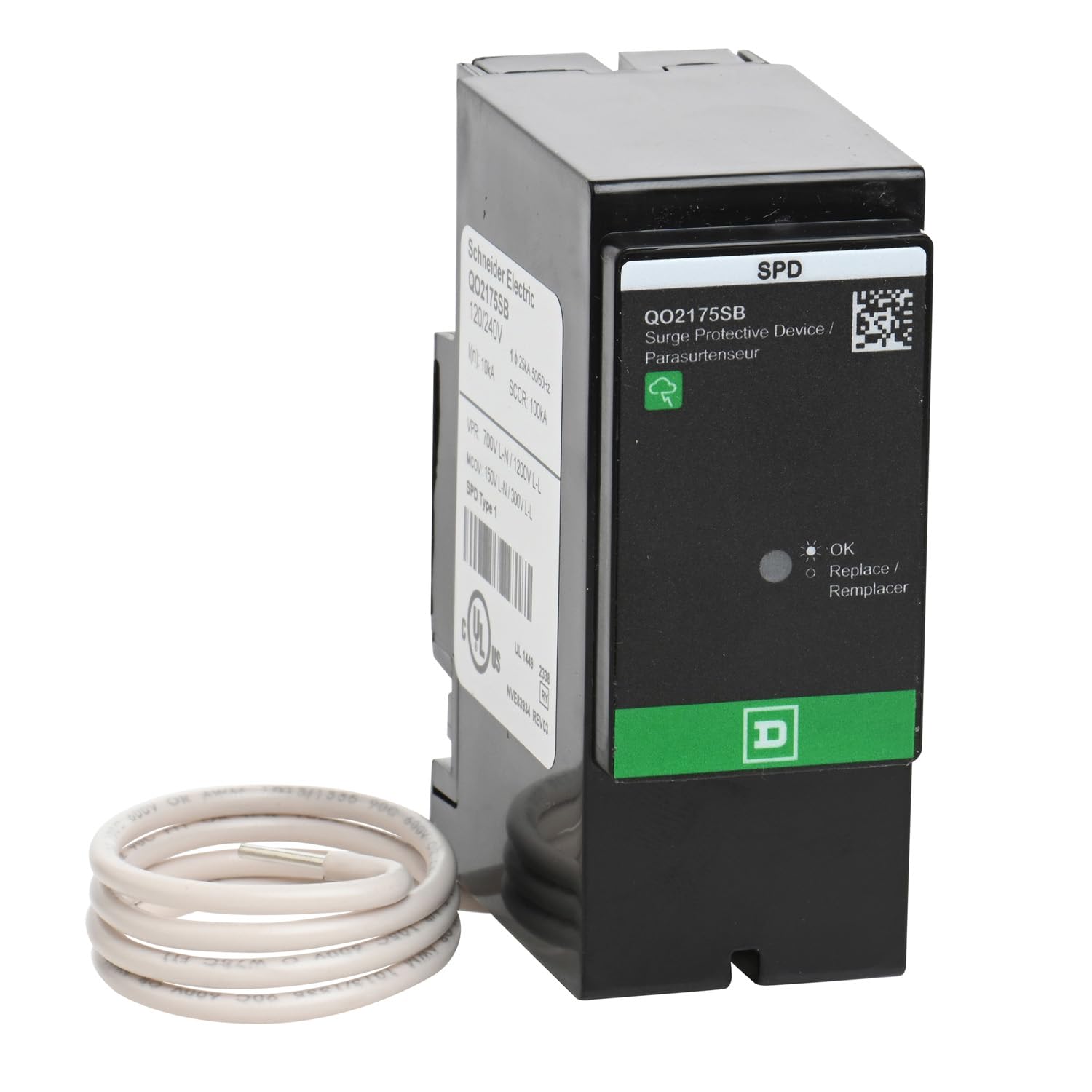 Photo 1 of Square D by Schneider Electric QO2175SB QO SurgeBreaker, Surge Protection Device, 25kA, 120/240V, 1-Phase, 3-Wire