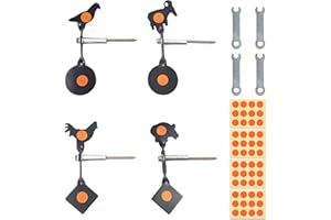 FOLGTEK 4-Pack Spinner Shooting Targets Auto Reset Steel Target Resetting Gun Target Spinner Shooting Targets Auto Reset Heavy Metal Steel Spinning Target