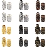 KISSITTY 120Sets Column Brass Screw Clasps 6 Colors Barrel Clasps Jewelry End Tips Caps Screw Twist Clasps Copper Jewelry Connector Barrel Clasps 11~12x4mm for Necklace Bracelet Jewelry Making