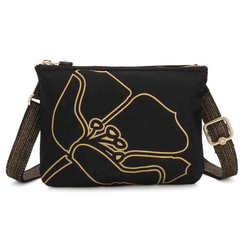 Kipling Mai Pouch, Women’s Cross-Body Bag, Multicolour (Black Flower), 22.5x17x1 cm (B x H T)