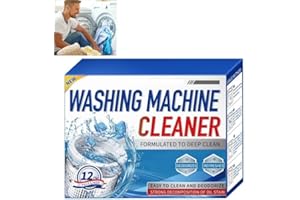 Feeon 12 Pack Washing Machine Cleaner Tablets, 2025 New Septic Safe Washing Machine Cleaning Tablets, Washer Cleaner Tablets Deep Cleaning Formula Tablets