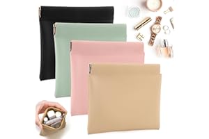 BUSOHA 4 PCS Small Makeup Bag for Purse, Mini Portable Cosmetic Bags for Women, Coin Purse Lipstick Cosmetic Accessories Organizer, Small Travel Kit Storage Pouch