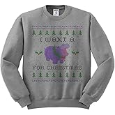 TeesAndTankYou Hippopotamus for Christmas Sweatshirt Unisex