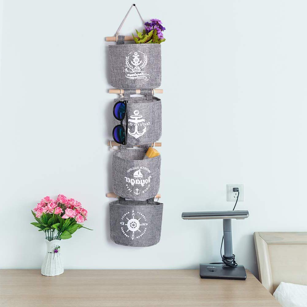 4 PCS Hängetasche für Tür Wand Deko mit Seafarer-Muster Hanging Storage