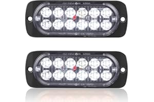 AT-HAIHAN DOT Pack of 2 Aluminum Housing Clear Lens White LED Reverse Backup Running Lights, Compliant Waterproof Surface Mou