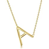 Beaux Bijoux Sideways Initial Necklaces for Women | 14k Gold and Silver Letter Necklaces | Unique Birthday Gift | Trendy Jewelry | Dainty Handmade Necklaces for Women