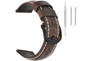 Vintage Leather Watch Band EACHE Watch Strap Oil Wax/Discolored Litchi Grain Genuine Leather Replacement Watchband for Men for Women 18mm 19mm 20mm 21mm 22mm 23mm 24mm