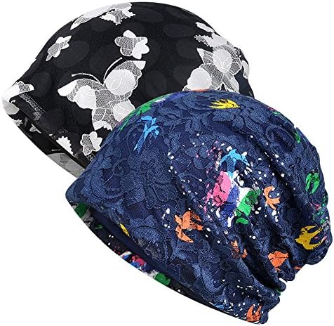 Women Cotton Beanie Lace Soft Sleep Cap Slouchy Chemo Hats
