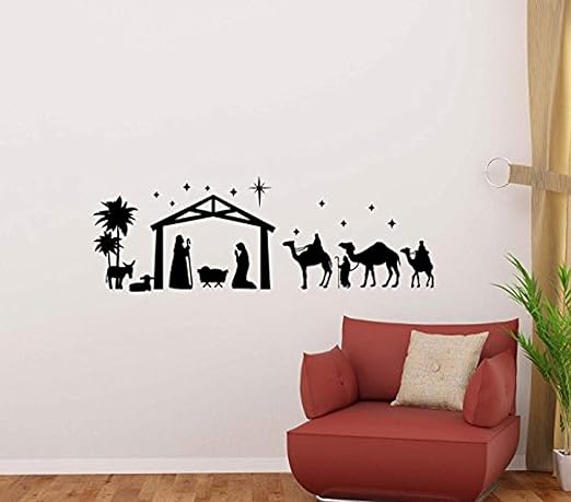 Amazon Com Jesus Christ Vinyl Wall Decal Birth Mary Joseph