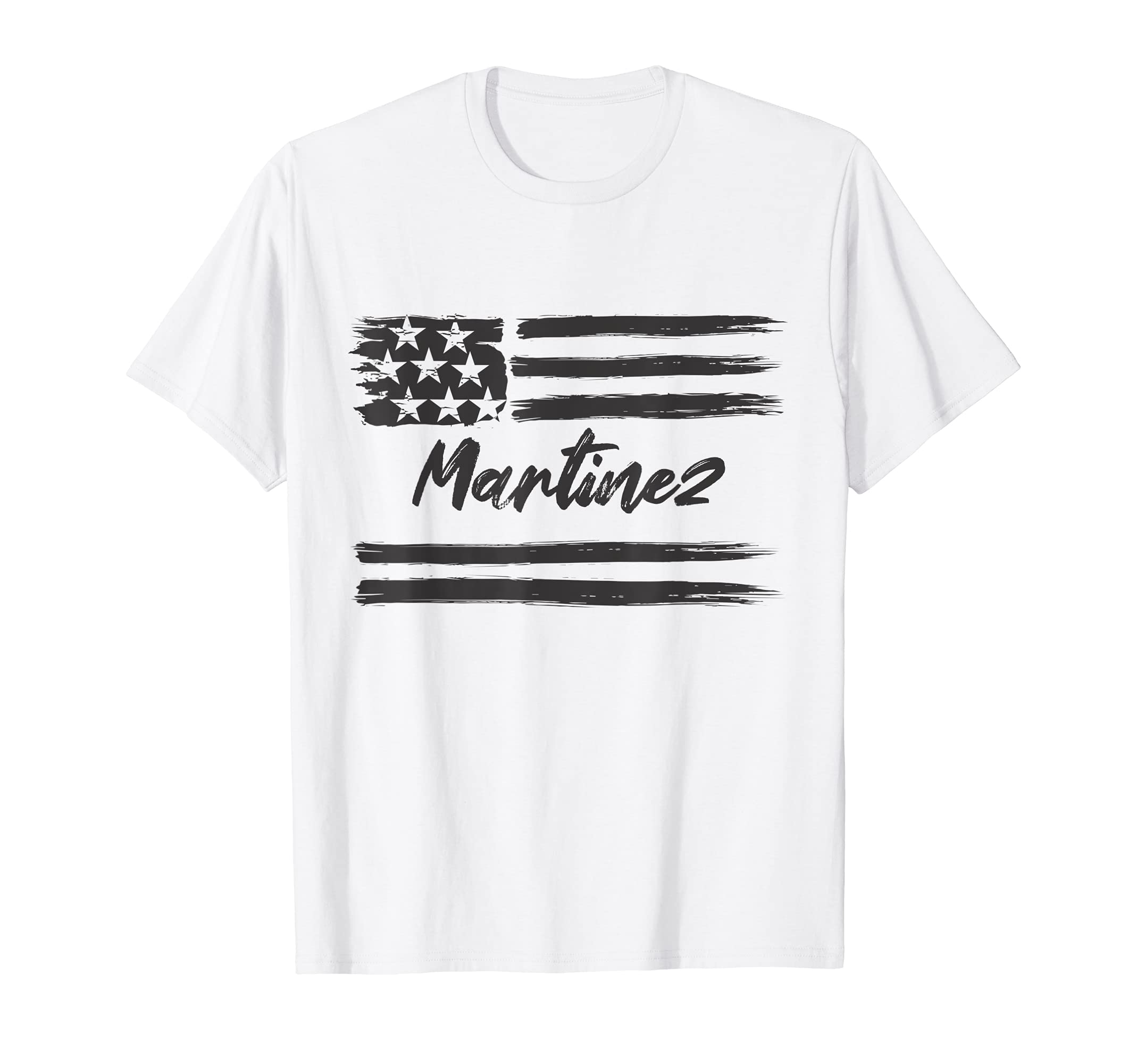 Martinez - Personalized Name, Stars and Stripes, USA Flag T-Shirt