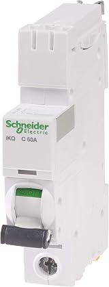 Schneider Electric 50A C Curve MCB 1 Pole IKQ for LoadCentre KQ Boards AC view 3