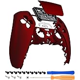 eXtremeRate Scarlet Red Soft Touch Touchpad Front Top Shell Compatible with ps5 Controller BDM-010 020 030 040 050, DIY Replacement Shell Custom Touch Pad Cover Compatible with ps5 Controller