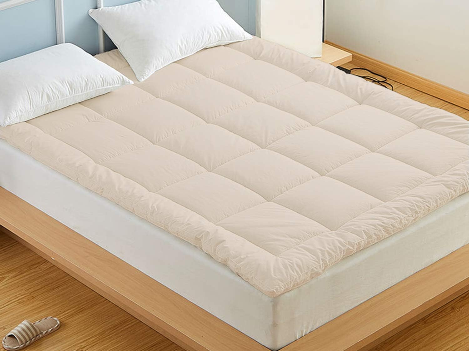 Wool Mattress Topper with Organic Cotton Cover (King)