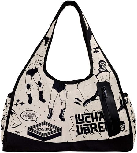 Amazon Mystage ボストンバッグ ダッフルバッグ レディース メンズ メキシコ レスラー キャリーバッグ 旅行 修学旅行 ライブ お泊まり ショルダーバッグ スポーツバッグ スポーツトートバッグ