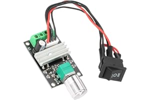 QINLORGO DC Motor Speed Controller, Brushed PWM Motor Speed Controller DC 6V 12V 24V 3A PWM Motor Speed Control Reversible Controller Regulator with Switch