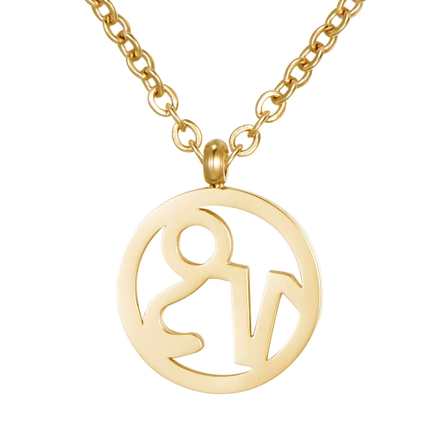 Morella women's stainless steel necklace gold with pendant star sign Capricorn in a velvet bag