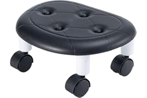 CasaZenith Rolling Stool, Low Rolling Stools with Wheels, 360° Rotating Flexible Seating with Plastic Surface, Rollings Step Stool on Wheel for Home Office Garage Pedicure Mechanic Cleaning Floor