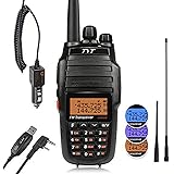 TYT UV8000E 10W High Power Dual Band Two-Way Radio, Walkie Talkie with Cross-band Repeater Function & 3600mAh Battery, VHF 136-174/ UHF 400-520MHz Transceiver, with Car Charger, 2 Antennas, Cable