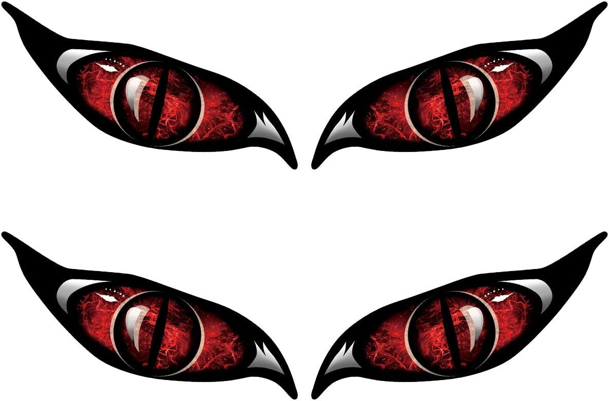 SurePromise 2 Pair Evil Eyes Vinyl Sticker for Car Motorcycle Helmet
