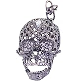 One Pack Skull Multicolor Rhinestone Car Keychain Ring Chain Gift Bag Clasp Holder