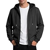LINENNMAIN Mens Zip Up Hooded Sweatshirt Casual Coat Long Sleeve Hoodies Fashion Drawstring Sweatshirts with Pockets