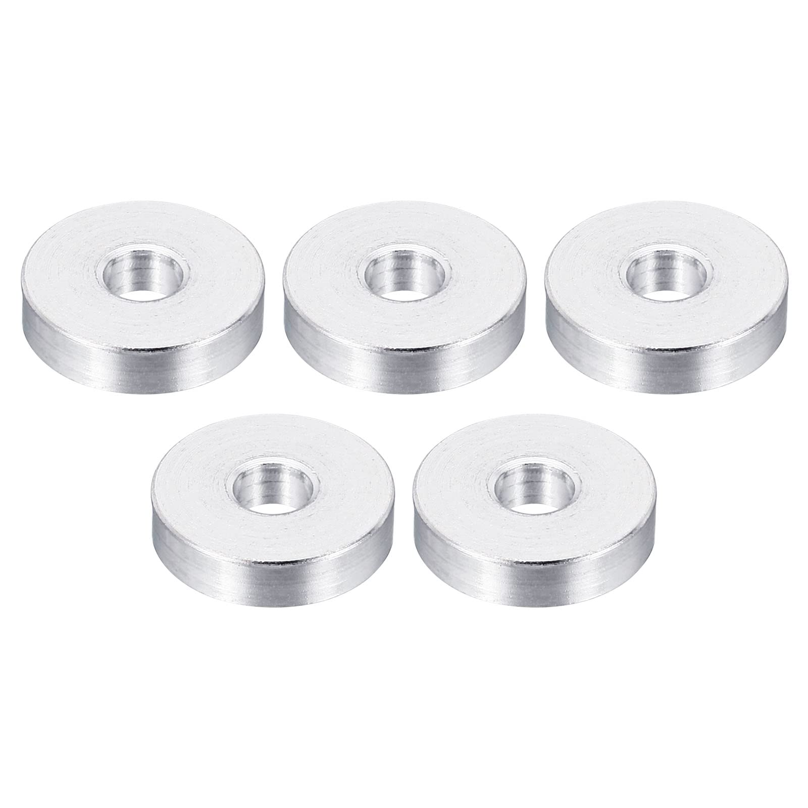 PATIKIL M5 Aluminum Spacer, 5 Pack 5.2mm ID x 16mm OD x 4mm L Metal Spacer Aluminum Round Plain Finish Spacer Screw Standoff for M5 Screw Bolts — image 1