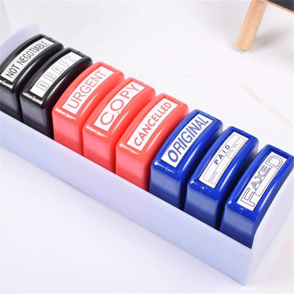 Home Office Business Rubber Stamp - Self Inking Pre-Inked Office Stamp Set, Message Account Stamp Office Stationary Stamper Business Paper Work Text File Stamps(8PCS) : Office Products